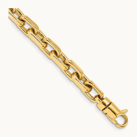 Hand-polished Fancy Link Bracelet, 7mm, 14K