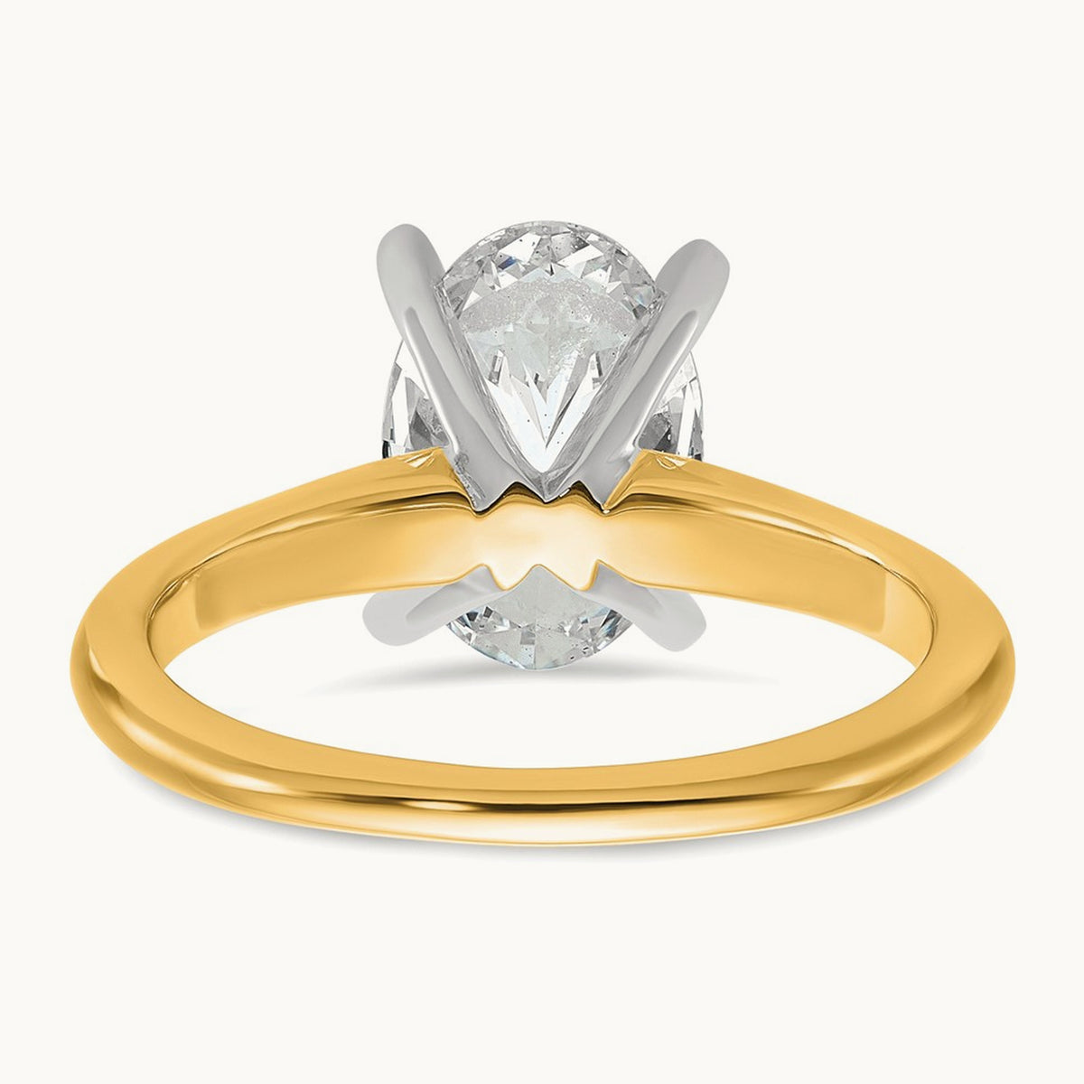 Oval Solitaire Engagement Ring, 0.50-5.00 ct tw Lab-Grown Diamond — 2 1/4 ct, 14K Two-Tone