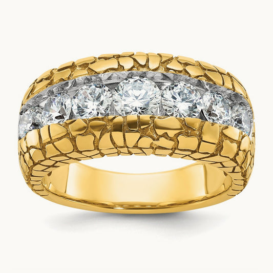 Men's Nugget Ring, 2.00 ct tw Lab-Grown Diamond