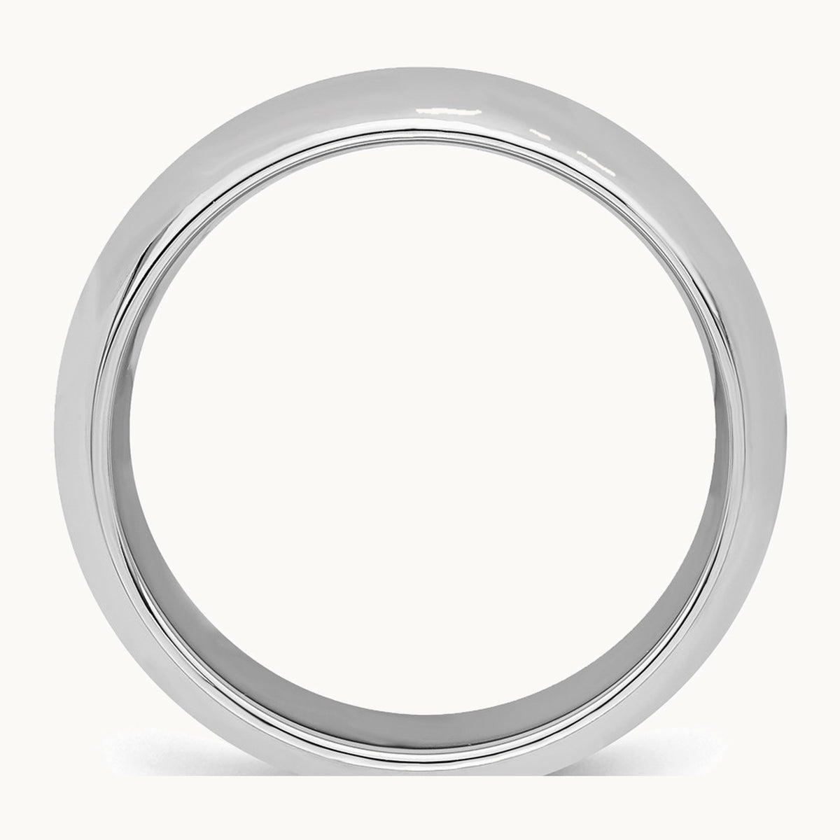 Sterling Silver Rhodium-plated 7mm Comfort Fit Band