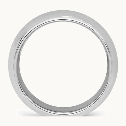 Sterling Silver Rhodium-plated 7mm Comfort Fit Band