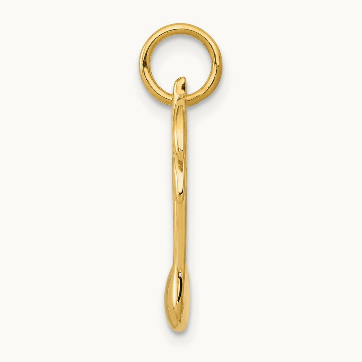 Polished Flat-Backed Musical Note Charm — 14K Yellow Gold