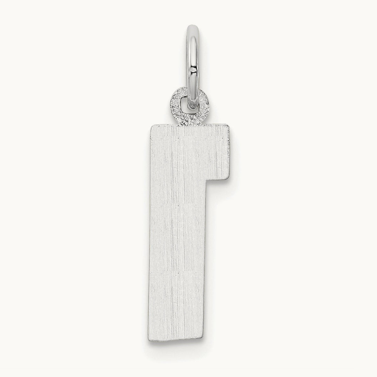 Medium Polished Number 1 Charm — 14K White Gold