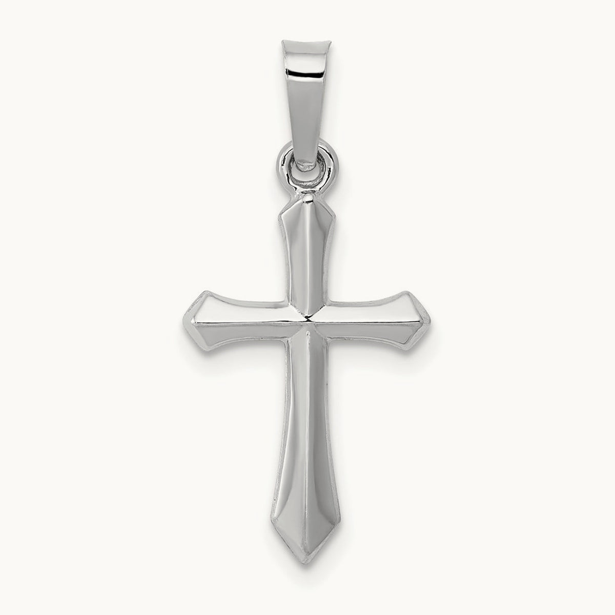 Polished Cross Pendant, 14K White Gold