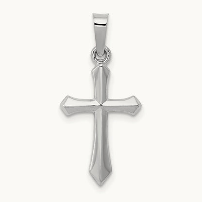 Polished Cross Pendant, 14K White Gold