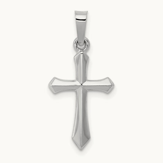 Polished Cross Pendant, 14K White Gold