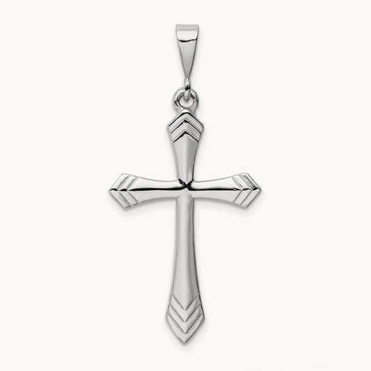 Passion Cross Pendant — 14K White Gold