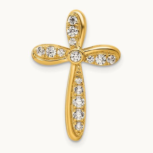 Cross Chain Slide Pendant, 0.50-0.75 ct tw Lab-Grown Diamond