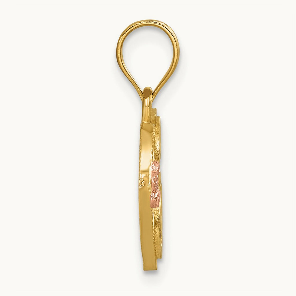 Heart Initial Pendant — 14K Two-Tone Gold, E