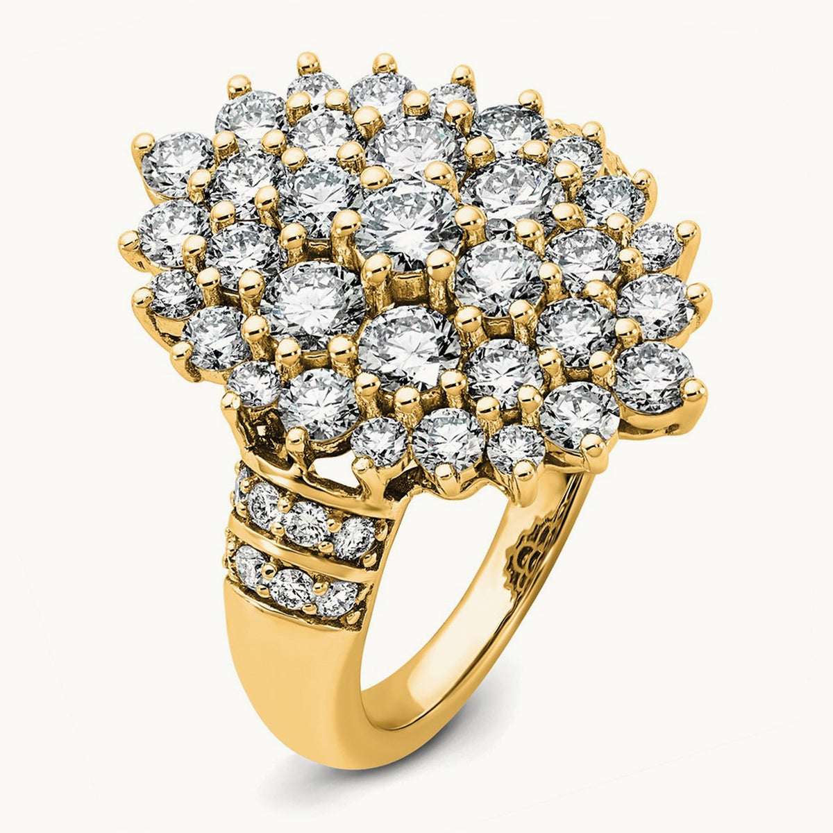 Cluster Fashion Ring, 2.50 ct tw Lab-Grown Diamond — 14K Yellow Gold