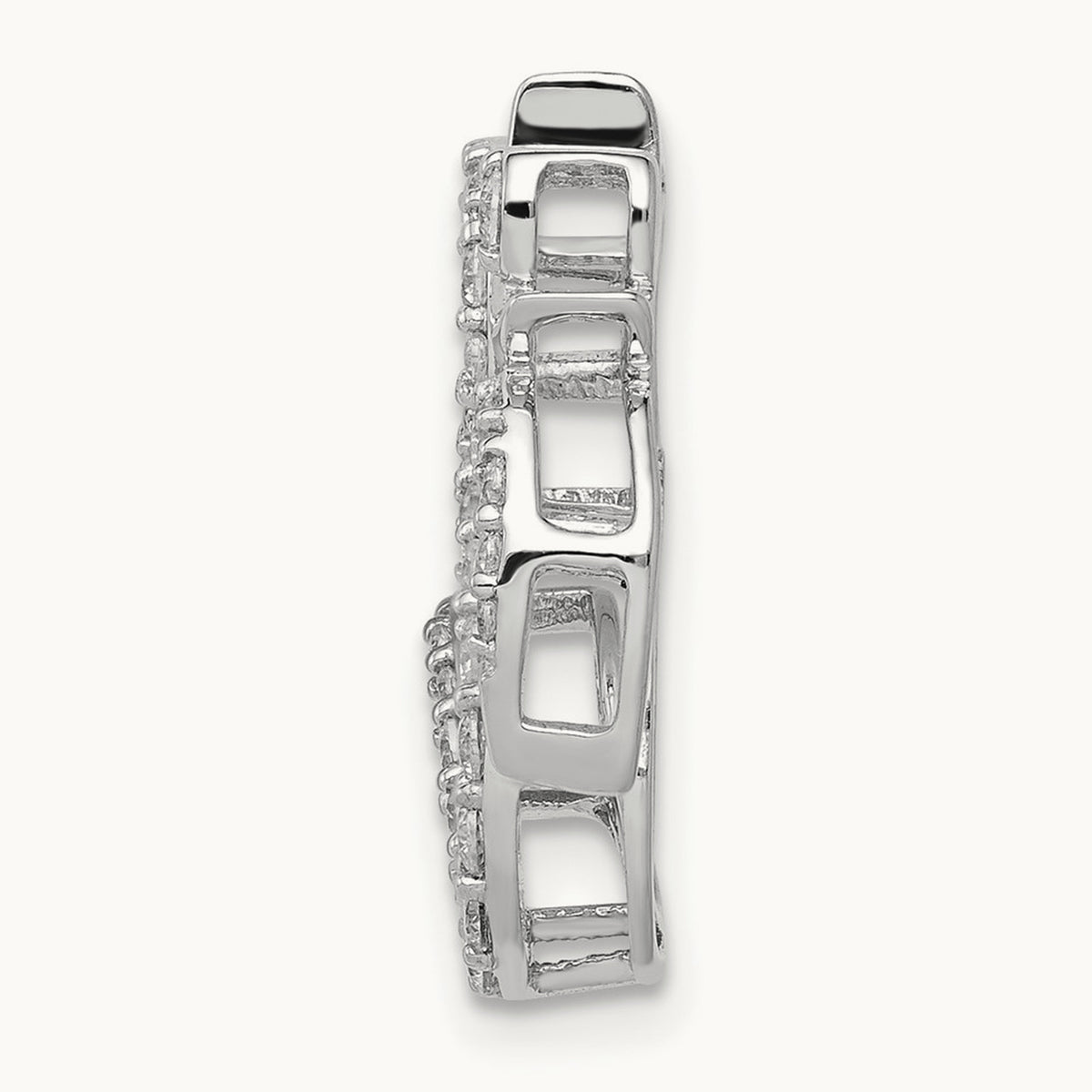 3/8ct. Diamond Om Symbol Chain Slide, 14K White Gold