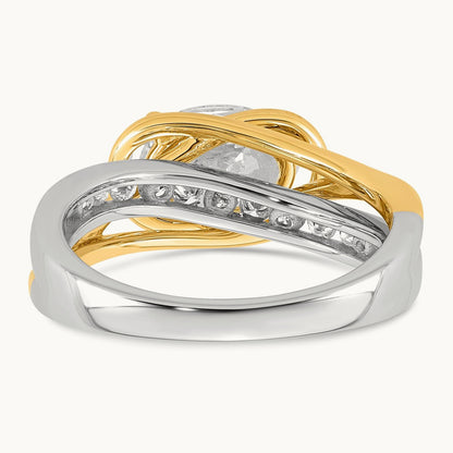 14ktt Certified Oval Center Lab Grown Diamond VS+ F+ Ring