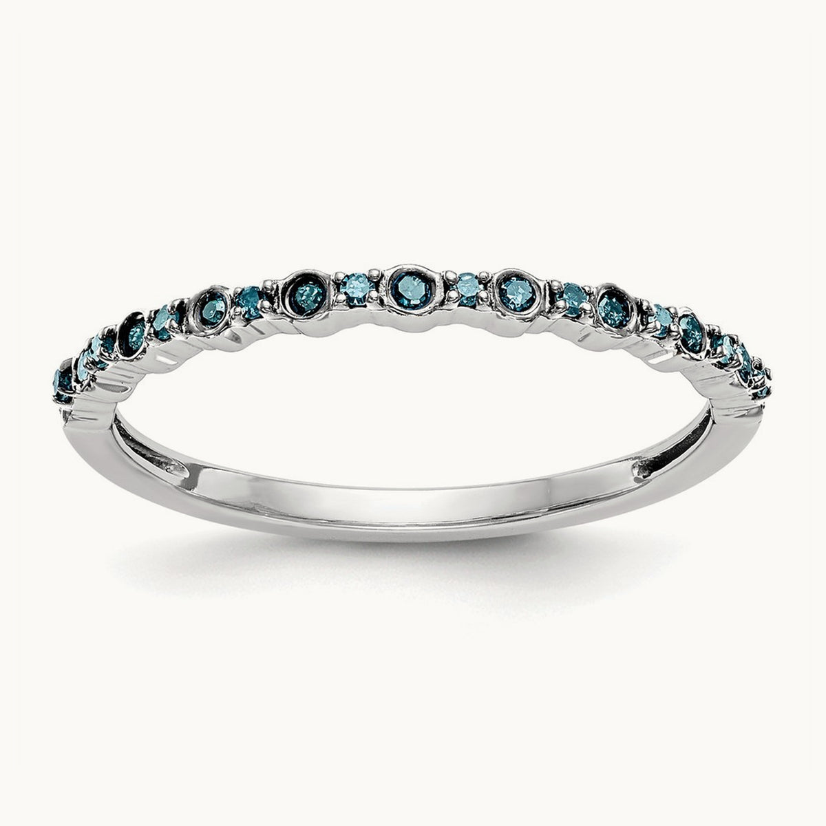 Blue Diamond Band, 14K White Gold