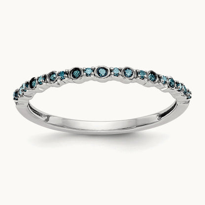 Blue Diamond Band, 14K White Gold