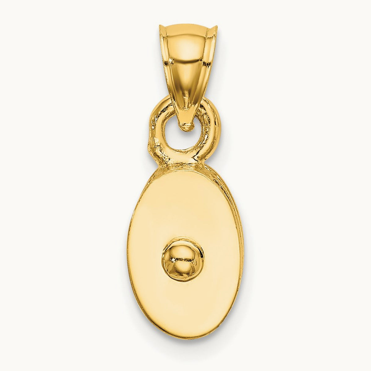 Polished 3-D Moveable Pulley Charm, 14K