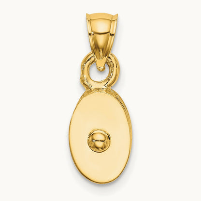 Polished 3-D Moveable Pulley Charm, 14K