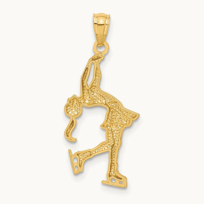 w/ Rhodium Ice Skater Pendant, 14K