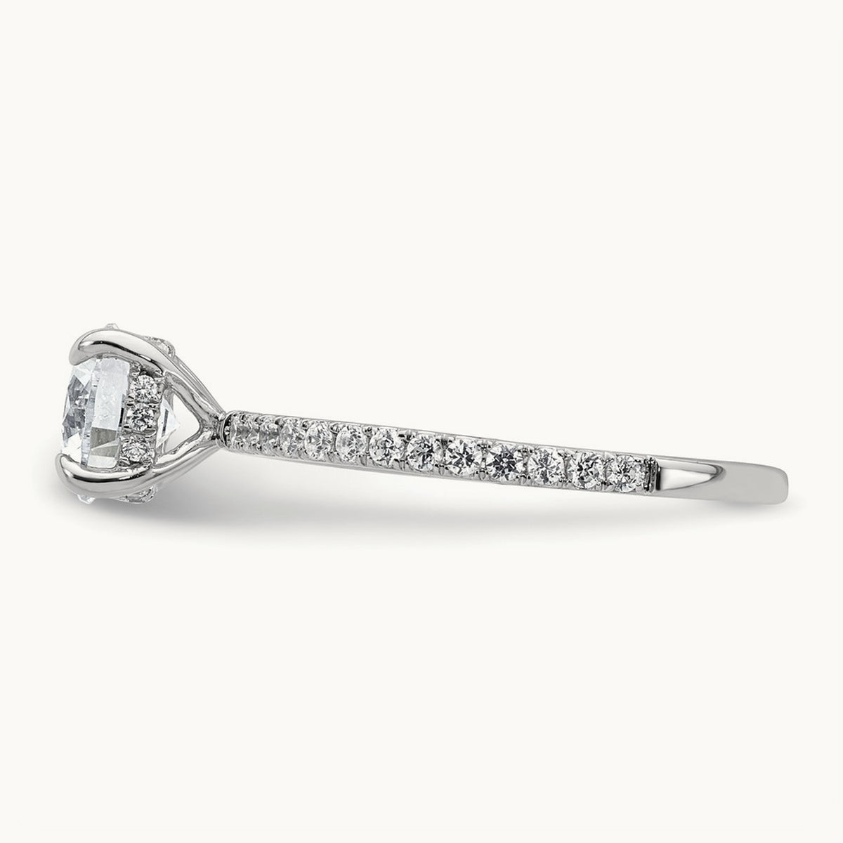 Round Solitaire Engagement Ring, 1.25-3.50 ct tw Lab-Grown Diamond — 14K White Gold, 7