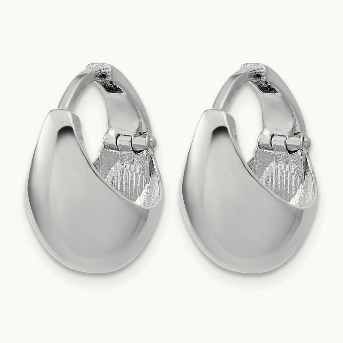 RH-Plated Polished Hinged Huggie Hoop Earrings, Sterling Silver — Leslie's