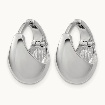 RH-Plated Polished Hinged Huggie Hoop Earrings, Sterling Silver — Leslie's