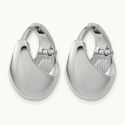 RH-Plated Polished Hinged Huggie Hoop Earrings, Sterling Silver — Leslie's