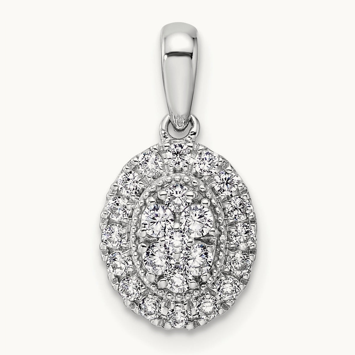 Oval Halo Pendant, 0.50 ct tw Lab-Grown Diamond