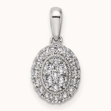 Oval Halo Pendant, 0.50 ct tw Lab-Grown Diamond