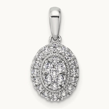 Oval Halo Pendant, 0.50 ct tw Lab-Grown Diamond