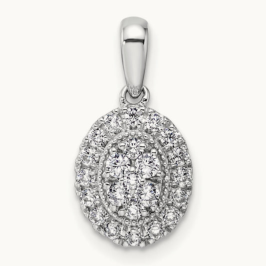Oval Halo Pendant, 0.50 ct tw Lab-Grown Diamond