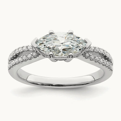 East West Marquise Semi-Mount Engagement Ring, 1.00 ct tw