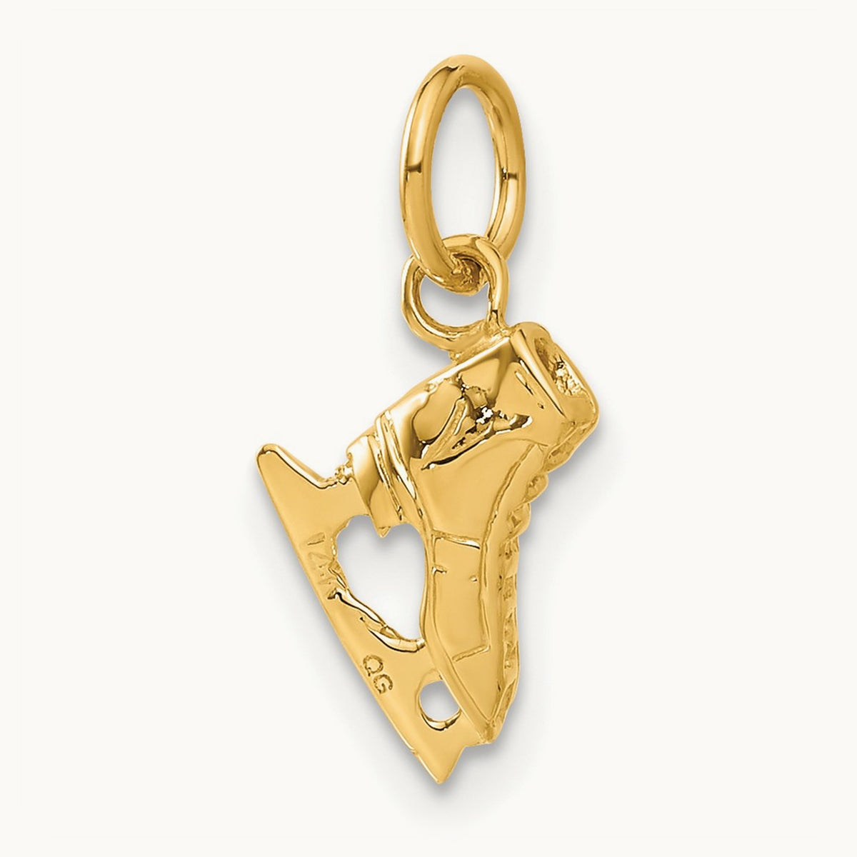3D Ice Skate Charm, 14K