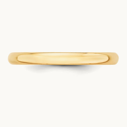 Lightweight Half Round Band, 2.5mm, 10K Yellow Gold