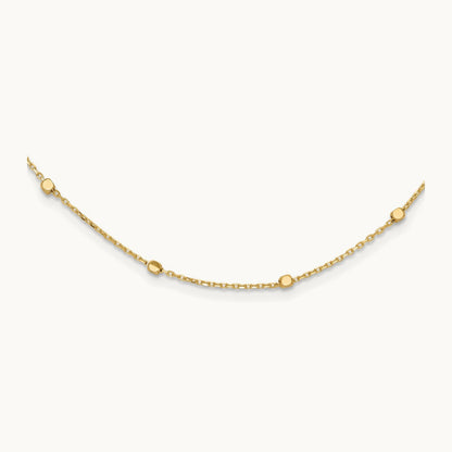 Polished Cube Stations with 2in extension Necklace — 14K Yellow Gold