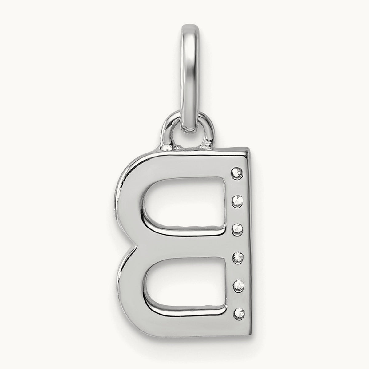 Twisted with Diamond Charm — 14K White Gold, B