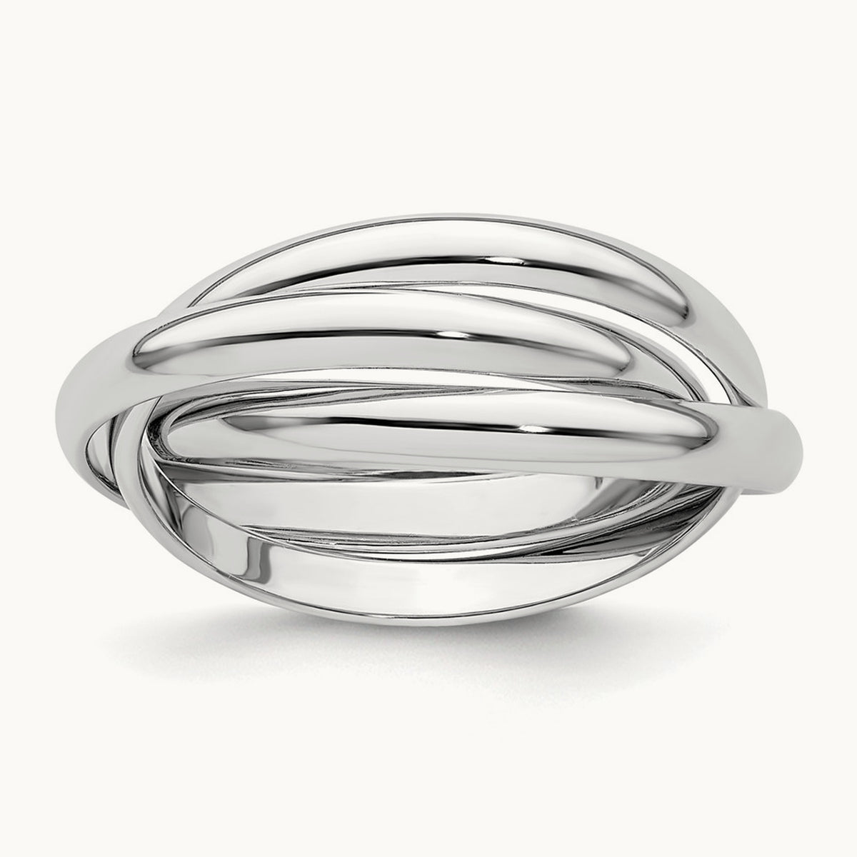 Polished Rolling Ring — 14K White Gold