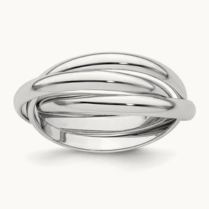 Polished Rolling Ring — 14K White Gold