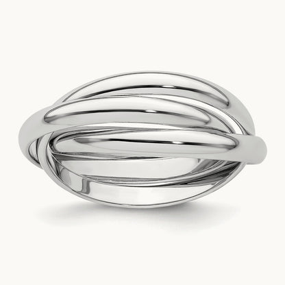 Polished Rolling Ring — 14K White Gold