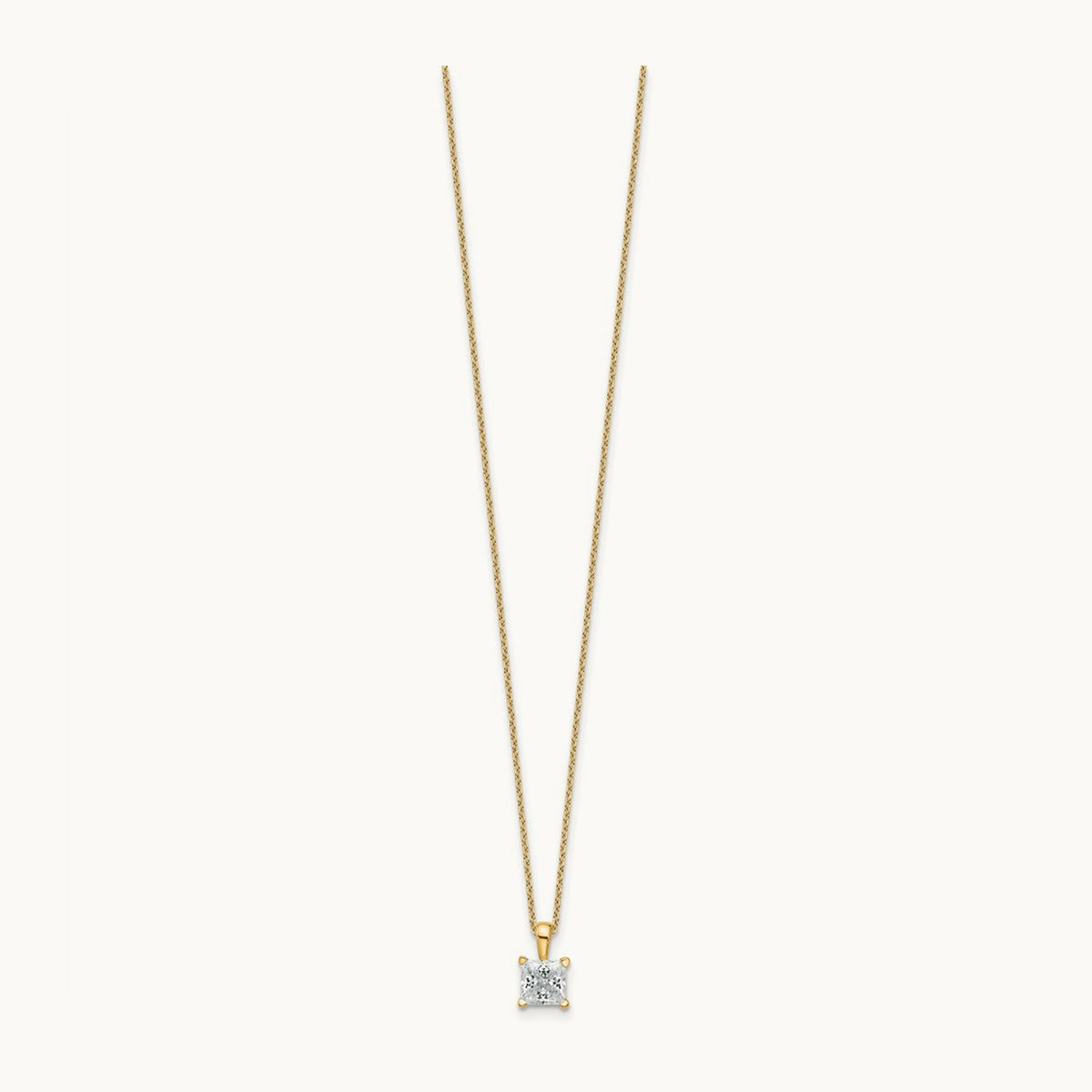 Princess Pendant Necklace, 0.50-2.00 ct tw Lab-Grown Diamond — 1 ct, 14K Yellow Gold