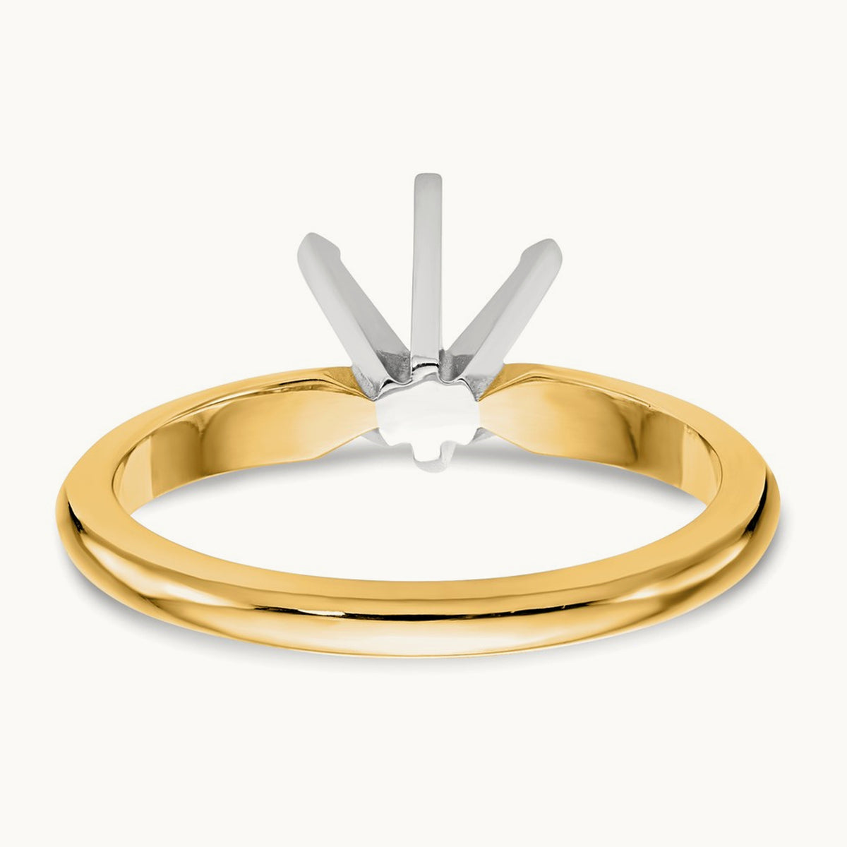 1.25ct. Light-Wt Knife Edge 6-Prong Ring Mounting, 14K Two-tone