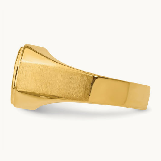 Polished/Satin Men's Ring, 1.00 ct tw Lab-Grown Diamond