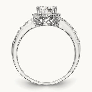 Round Semi-Mount Halo Engagement Ring, 0.15 ct tw