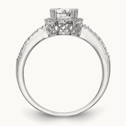 Round Semi-Mount Halo Engagement Ring, 0.15 ct tw