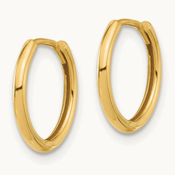 Polished Hinged Hoop Earrings — 14K Yellow Gold