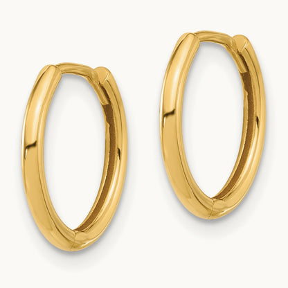 Polished Hinged Hoop Earrings — 14K Yellow Gold