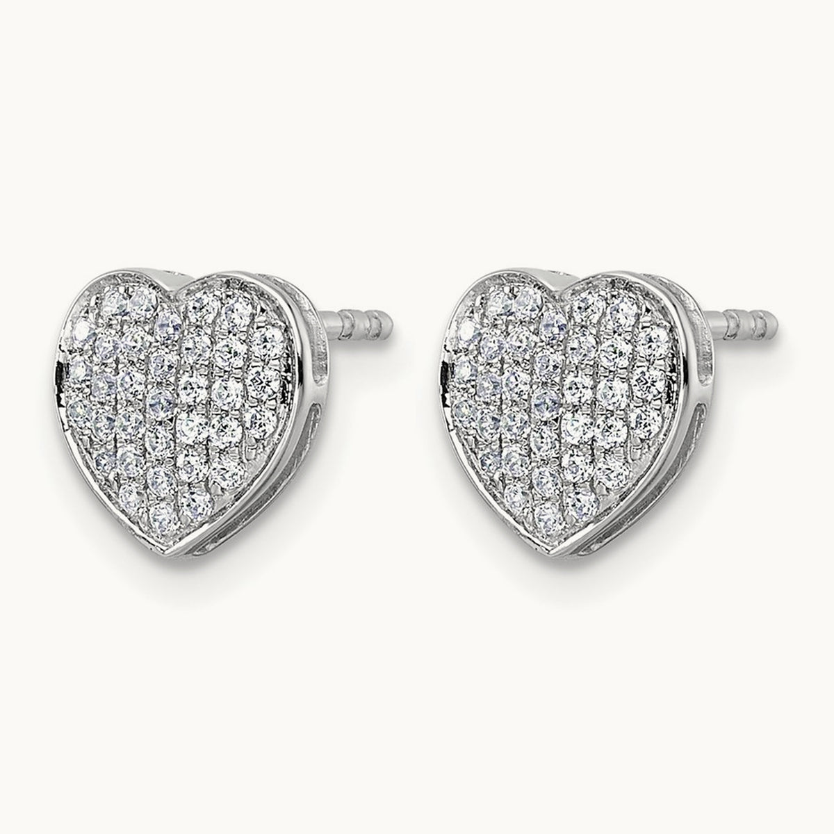 Diamond Heart Post Earrings — photo set