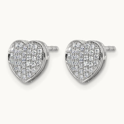 Diamond Heart Post Earrings — photo set