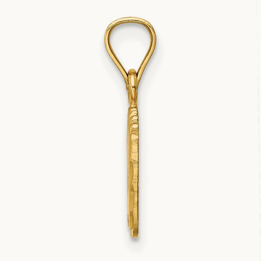 Satin Diamond-cut Footprints Pendant, 14K