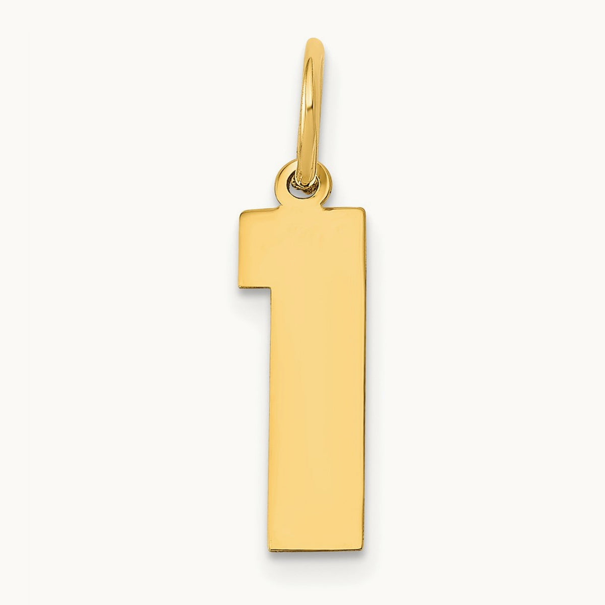 Medium Polished Number 1 Charm — 14K Yellow Gold