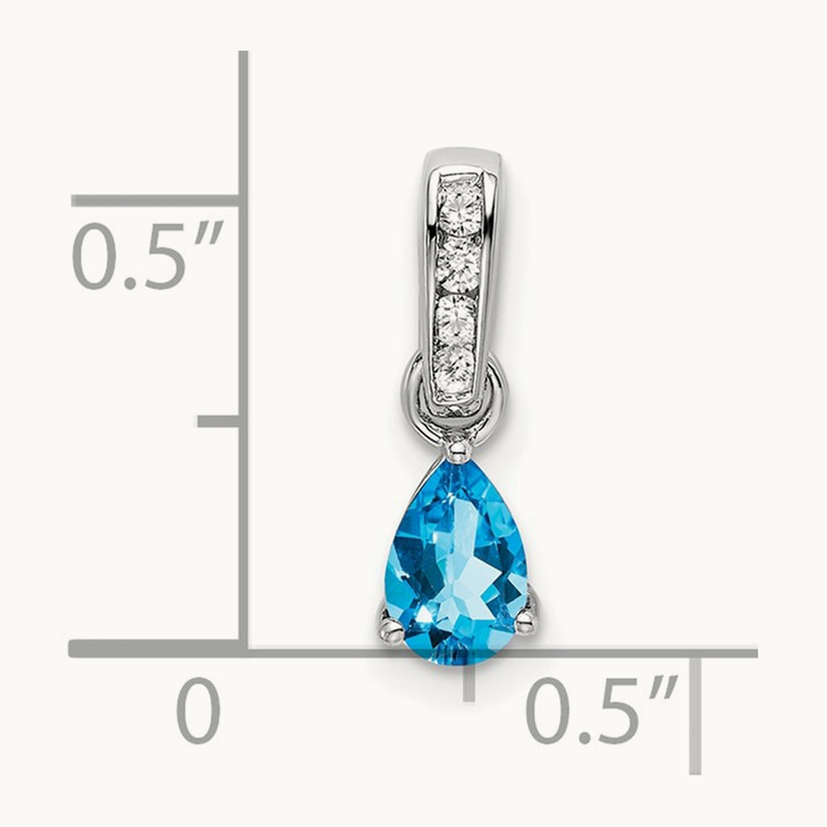 Pear Blue Topaz and Diamond Pendant — photo set