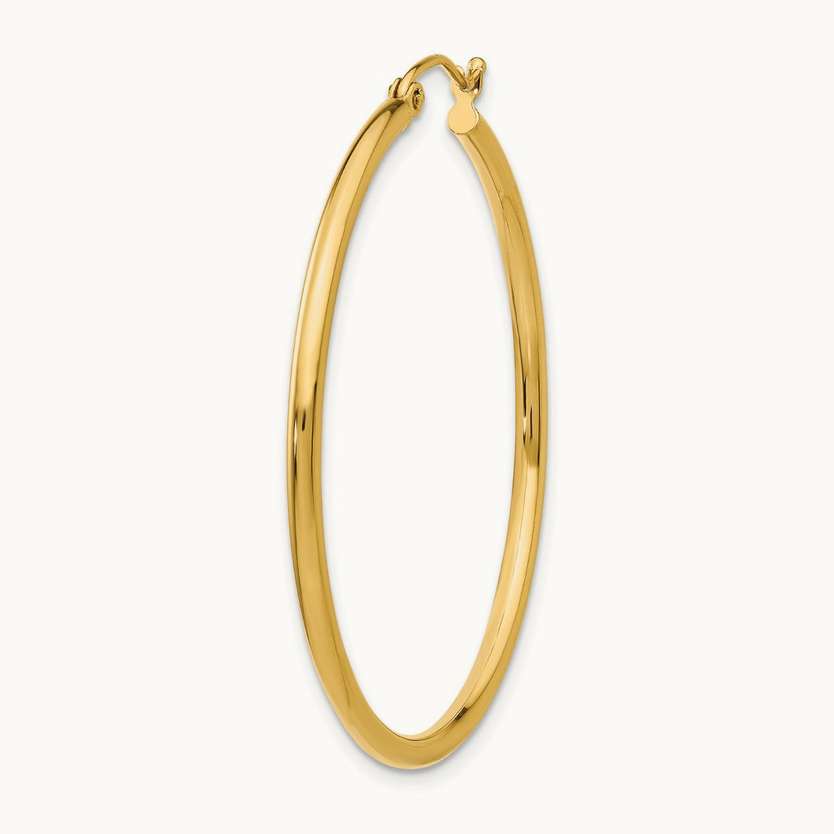 Single 14k Polished 2x40mm Lightweight Tube Hoop Earring